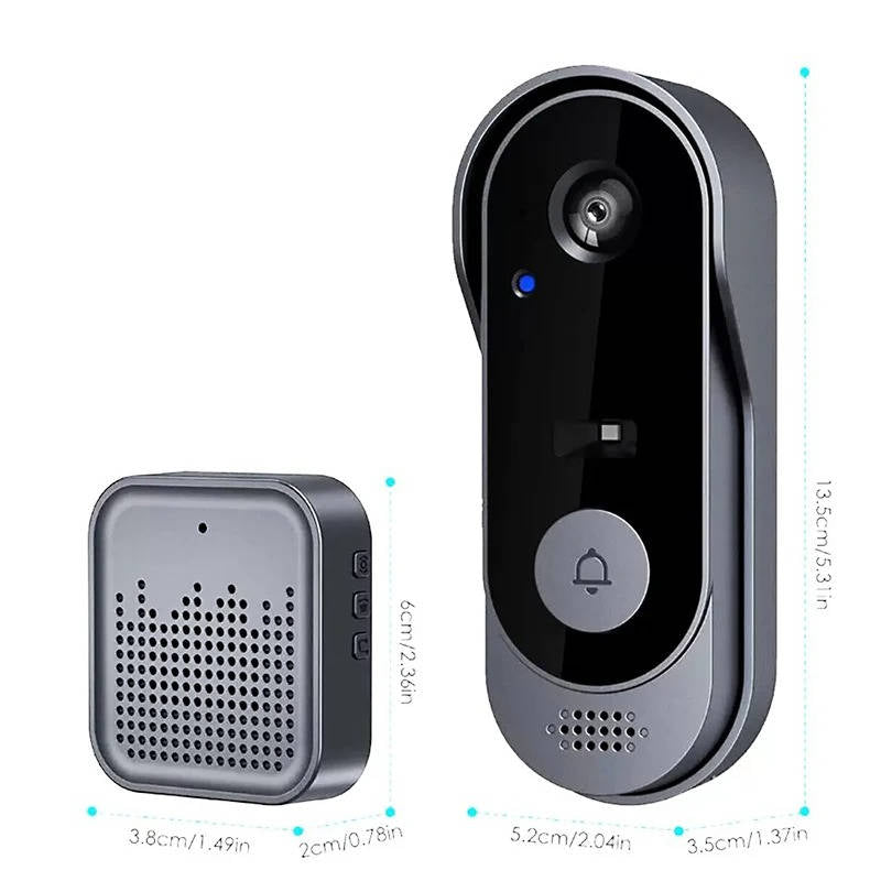 Wireless Video Doorbell with Motion Detection and Night Vision, Local Storage