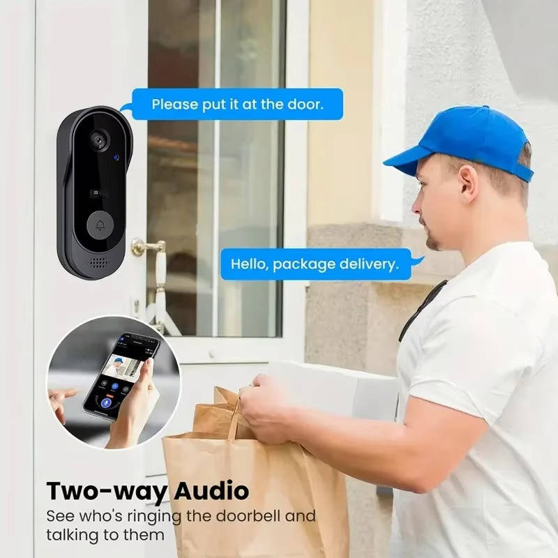 Wireless Video Doorbell with Motion Detection and Night Vision, Local Storage