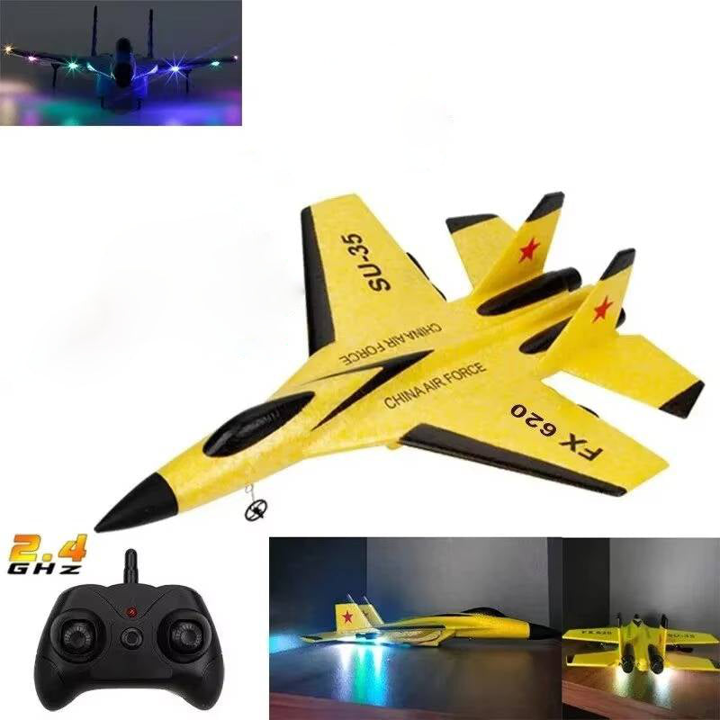 Beginner RC Airplane with Three-Axis Gyro and LED Night Lights, Ready-to-Fly