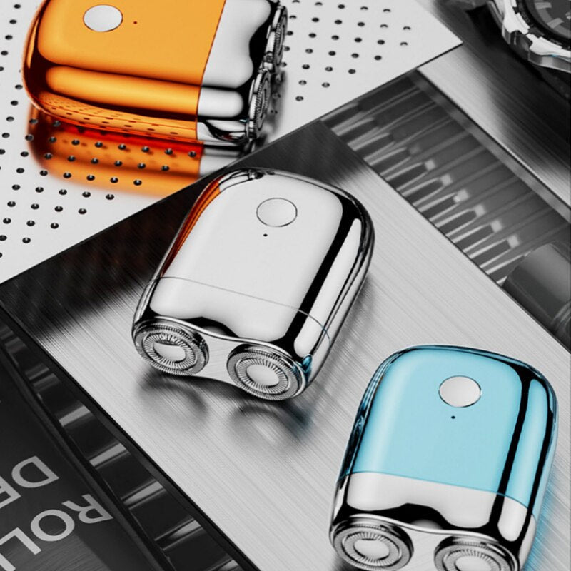 Electric Shaver with Rechargeable Battery and Water-Resistant Body, Compact Travel Size