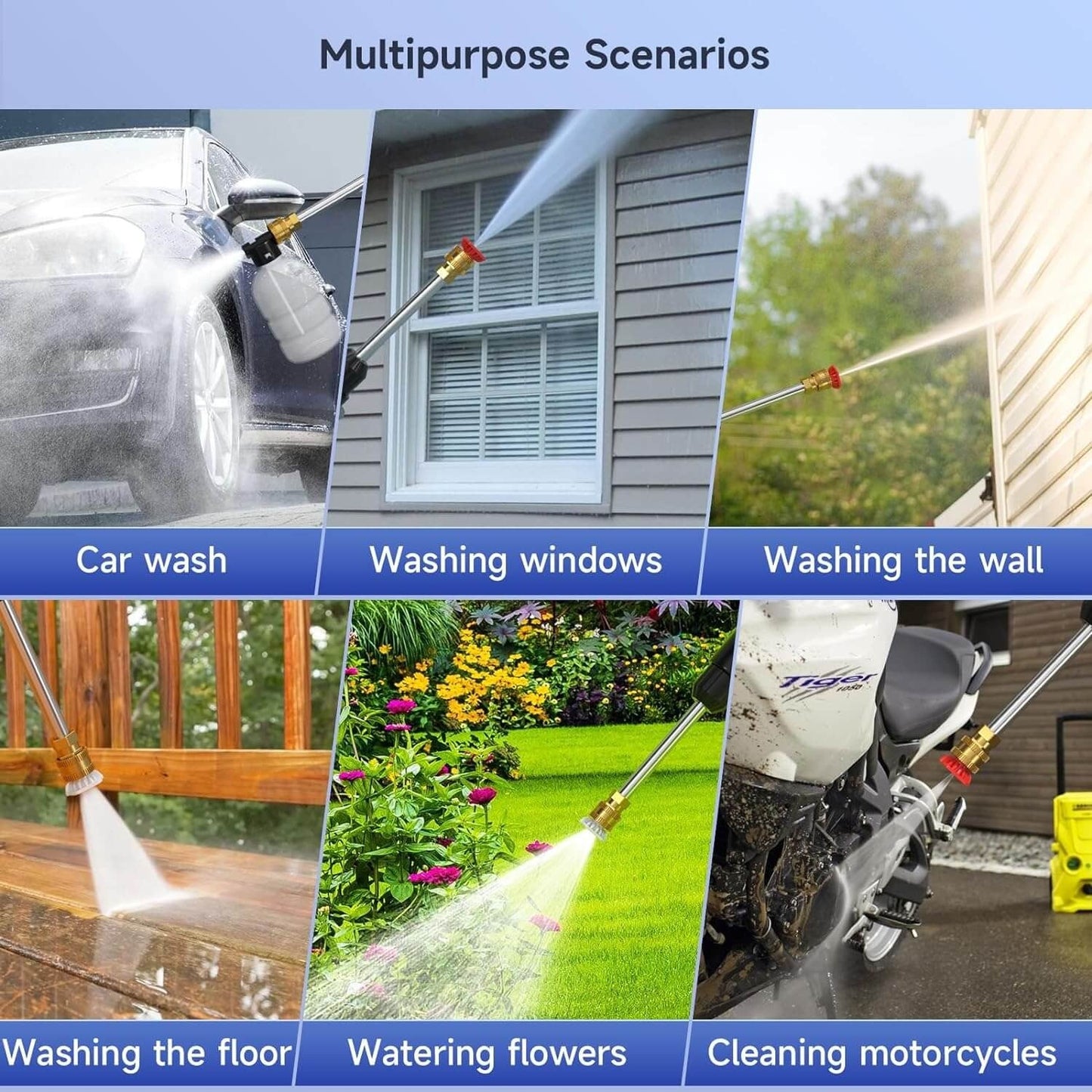 Portable Handheld Pressure Washer with Rechargeable Battery and 12000 RPM Motor