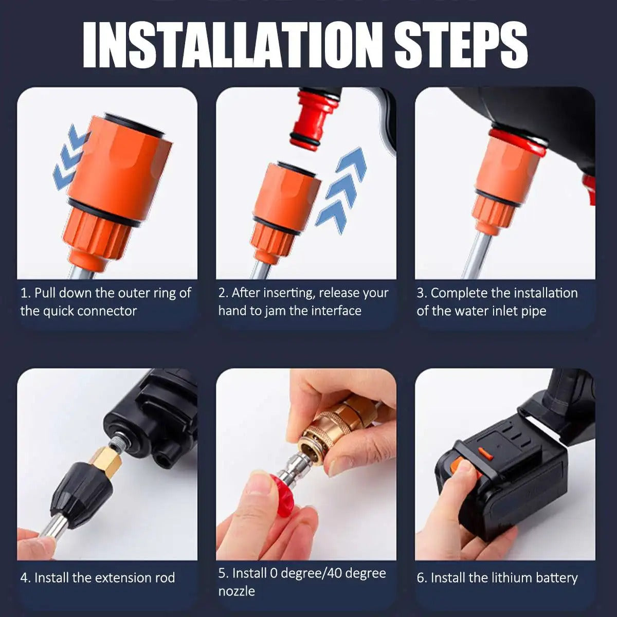Portable Handheld Pressure Washer with Rechargeable Battery and 12000 RPM Motor