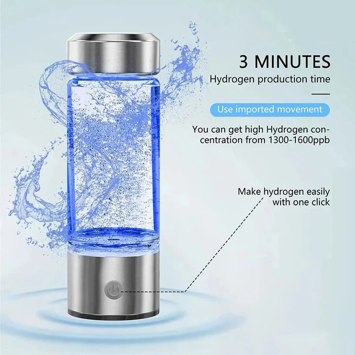 Portable Hydrogen Water Generator with Electrolysis System and Rechargeable Battery