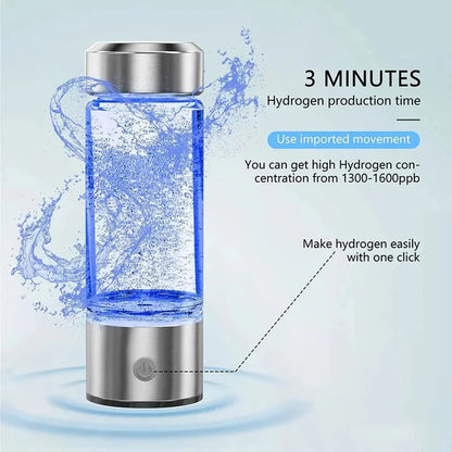 Portable Hydrogen Water Generator with Electrolysis System and Rechargeable Battery