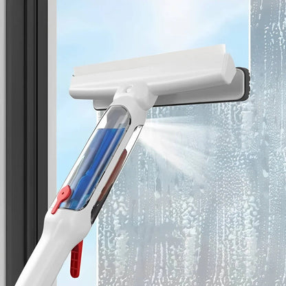 Telescopic Window Cleaner with Integrated Spray and Microfiber Pad, 51-Inch Reach