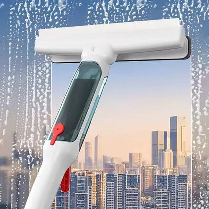 Telescopic Window Cleaner with Integrated Spray and Microfiber Pad, 51-Inch Reach