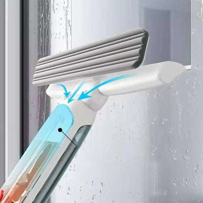 Telescopic Window Cleaner with Integrated Spray and Microfiber Pad, 51-Inch Reach