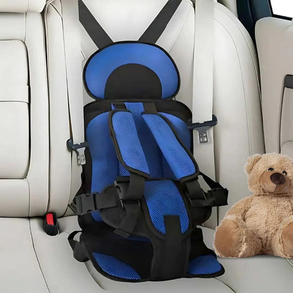 Car Seat Cushion with Adjustable Five-Point Harness and Breathable Mesh, Non-Slip Base
