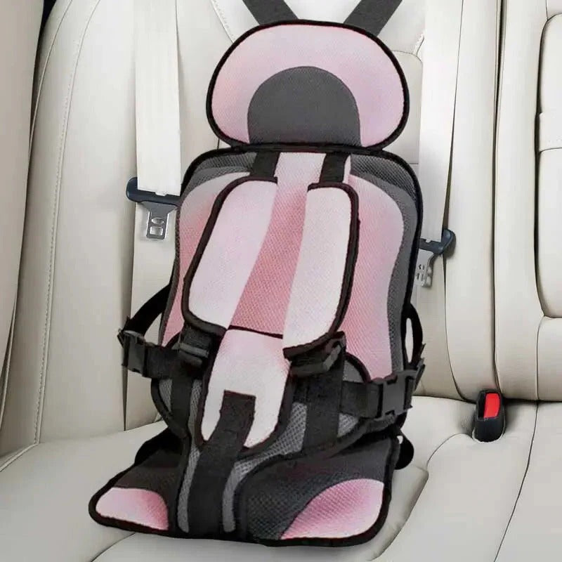 Car Seat Cushion with Adjustable Five-Point Harness and Breathable Mesh, Non-Slip Base