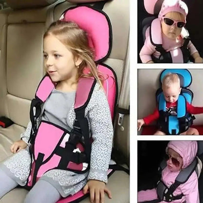 Car Seat Cushion with Adjustable Five-Point Harness and Breathable Mesh, Non-Slip Base