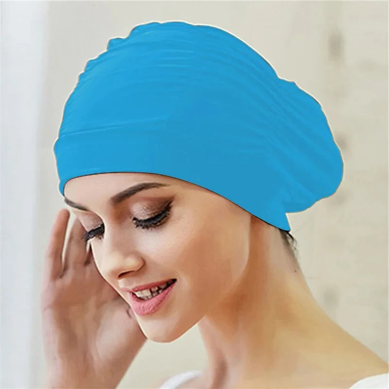 Turban Twist Swimming Cap with Stretchable Structure and Quick Drying Material