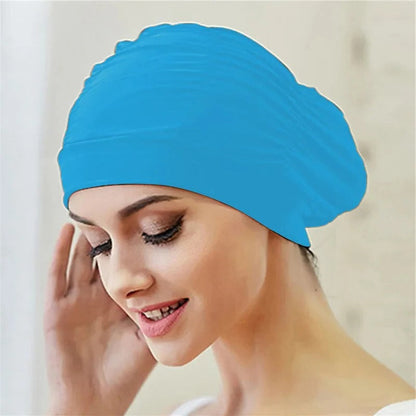 Turban Twist Swimming Cap with Stretchable Structure and Quick Drying Material