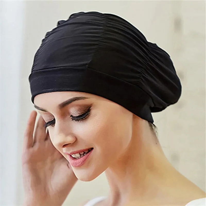 Turban Twist Swimming Cap with Stretchable Structure and Quick Drying Material