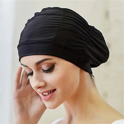Turban Twist Swimming Cap with Stretchable Structure and Quick Drying Material