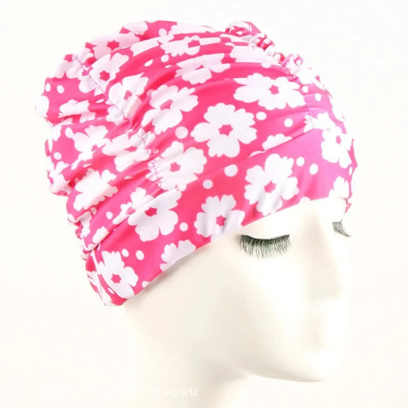 Turban Twist Swimming Cap with Stretchable Structure and Quick Drying Material