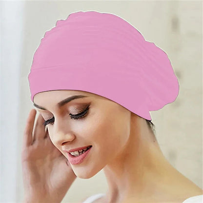 Turban Twist Swimming Cap with Stretchable Structure and Quick Drying Material