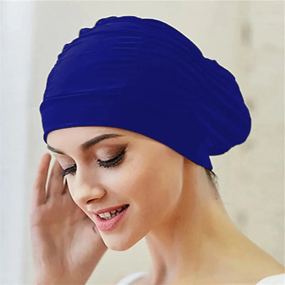 Turban Twist Swimming Cap with Stretchable Structure and Quick Drying Material