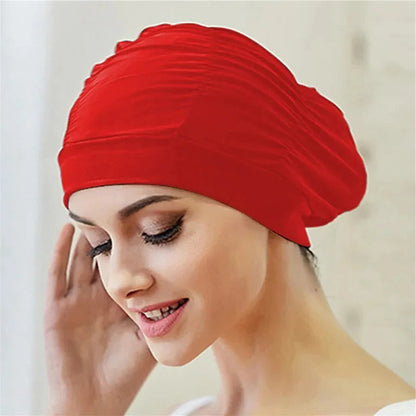 Turban Twist Swimming Cap with Stretchable Structure and Quick Drying Material