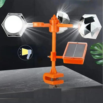 Solar Bird Repeller with Motion-Activated Sound and LED Flashing, Adjustable Telescopic Pole