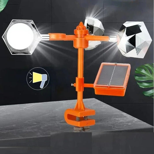 Solar Bird Repeller with Motion-Activated Sound and LED Flashing, Adjustable Telescopic Pole