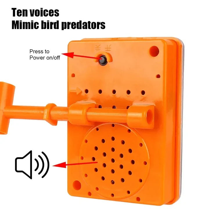 Solar Bird Repeller with Motion-Activated Sound and LED Flashing, Adjustable Telescopic Pole