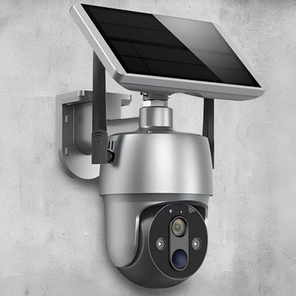 Wireless Surveillance Camera with Solar Power and Dual Axis Rotation, 1080P Color Night Vision