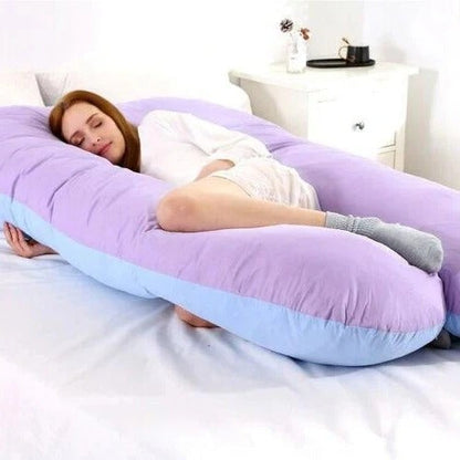 Full Body Memory Foam Pillow with Adjustable Loft and Removable Jersey Cover