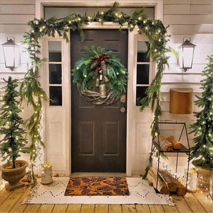 Christmas Wreath with Bohemian Vine Base and Dried Floral Accents, 17-Inch