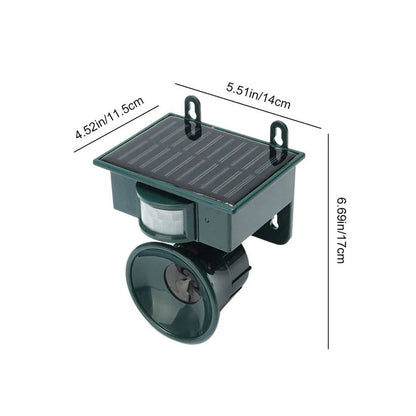 Solar Motion Sensor Bird Repeller with Predator Sound and Adjustable Frequency