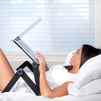 Adjustable Laptop Stand with Multi-Angle Legs and Detachable Mouse Pad, Ventilated Panel