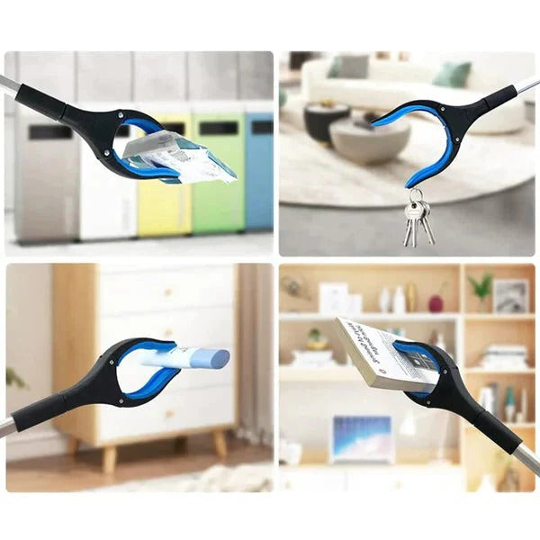 Foldable Grabber Reacher with 360 Degree Swivel Head and Textured Grip Handle