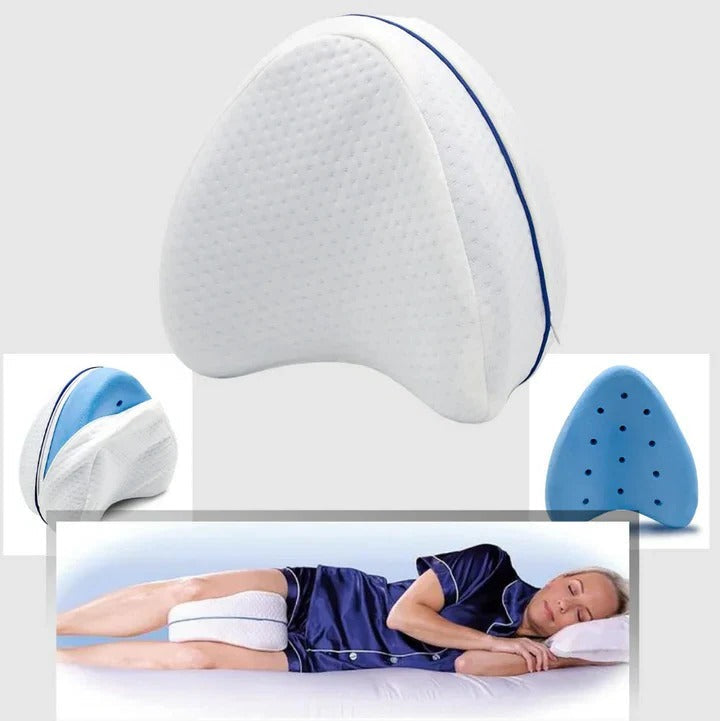 Contoured Memory Foam Leg Pillow with Breathable Cover and Machine Washable Design