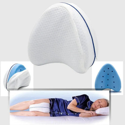 Contoured Memory Foam Leg Pillow with Breathable Cover and Machine Washable Design