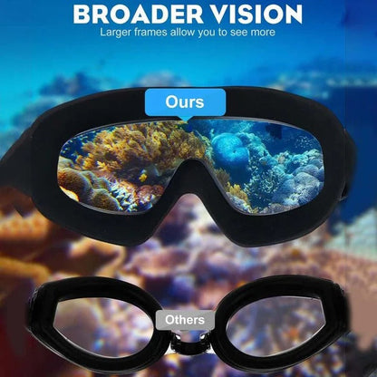 Swimming Goggles with Anti-Fog Polycarbonate Lenses and Silicone Seals