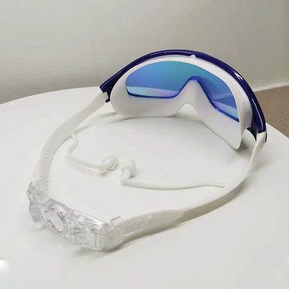 Swim Goggles with Anti-Fog Lens and Wide Frame, Adjustable Silicone Strap