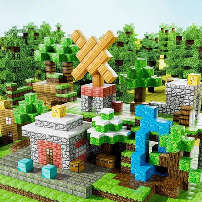 205-Piece Magnetic Building Blocks with Eight-Side Snap Connection and Character Figurines