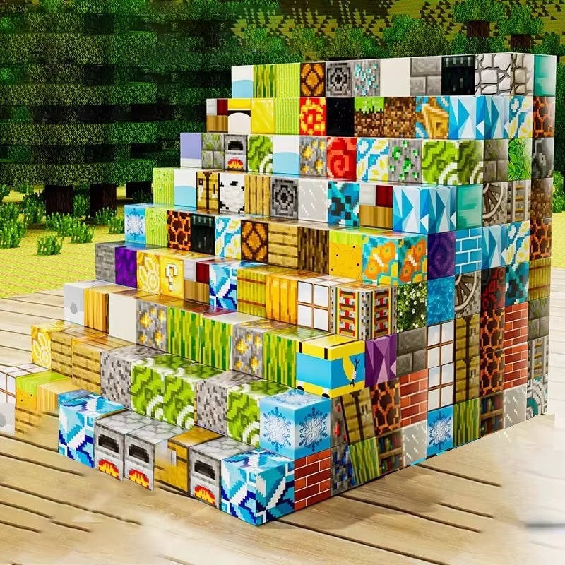 205-Piece Magnetic Building Blocks with Eight-Side Snap Connection and Character Figurines