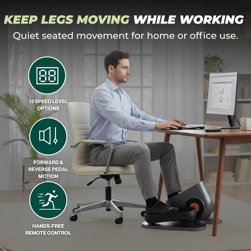 Under Desk Elliptical with Remote Control and LCD Display, 12-Speed