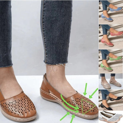 Wide Toe Box Moccasin Flats with Crossover Upper and Anatomical Insole