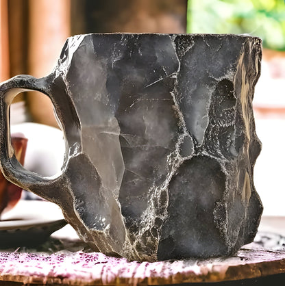 Resin Coffee Mug with Crystal-Inspired Finish and Ergonomic Handle, Dishwasher Safe