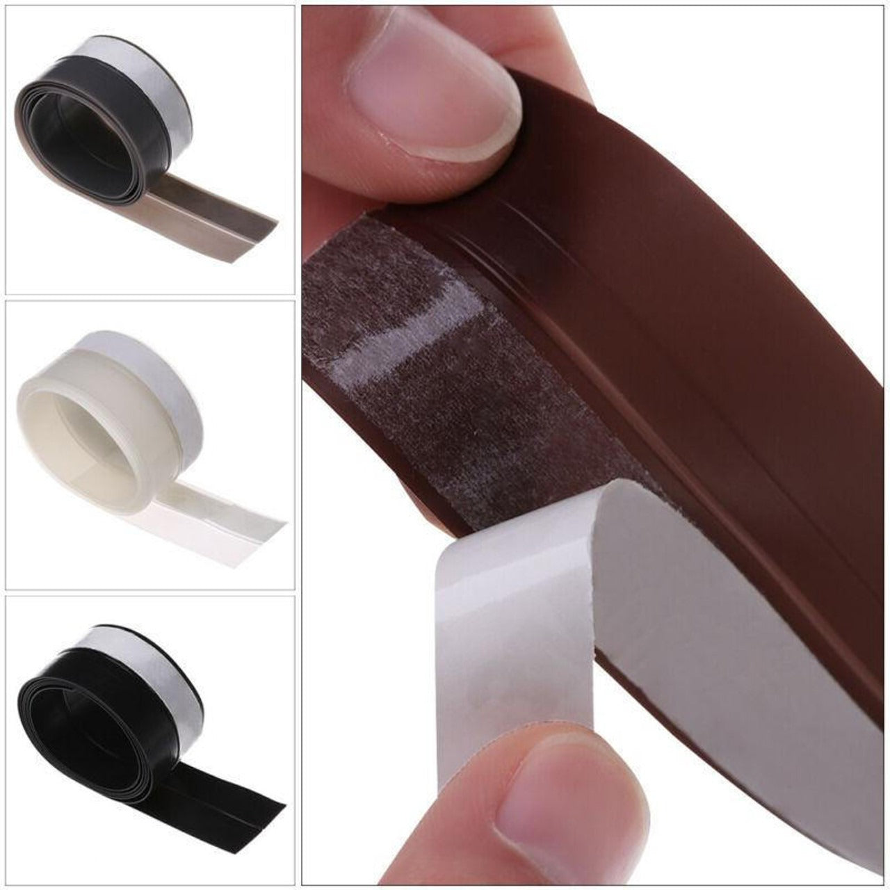 Transparent Door Seal Strip with Flexible Polymer and Self-Adhesive Backing, 196.85 Inches