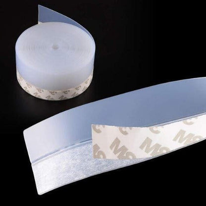 Transparent Door Seal Strip with Flexible Polymer and Self-Adhesive Backing, 196.85 Inches