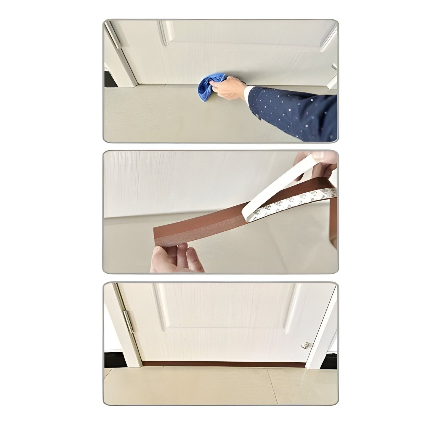Transparent Door Seal Strip with Flexible Polymer and Self-Adhesive Backing, 196.85 Inches