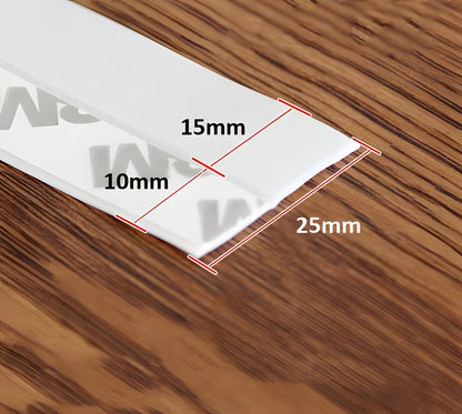 Transparent Door Seal Strip with Flexible Polymer and Self-Adhesive Backing, 196.85 Inches