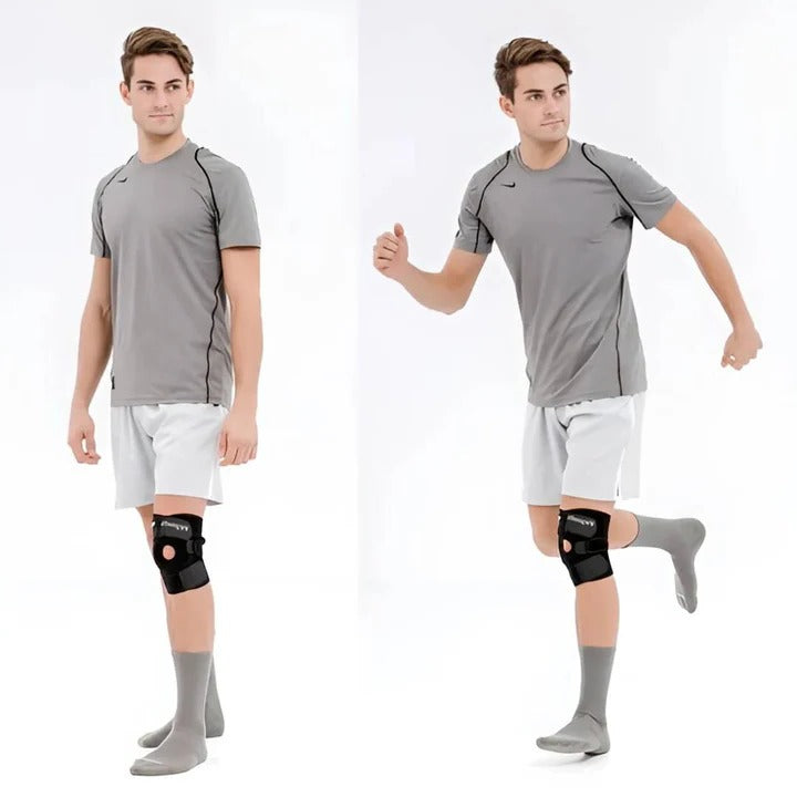 Compression Knee Brace with Dual Side Stabilizers and Adjustable Straps, Neoprene Cushioned Support