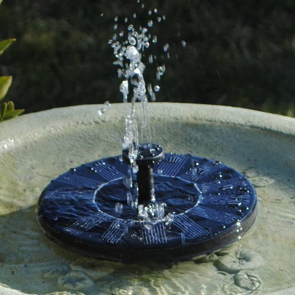 Solar Floating Water Pump with Four Nozzle Attachments for Birdbaths and Ponds
