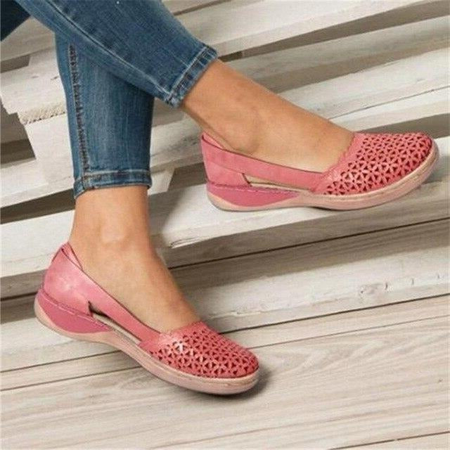 Wide Toe Box Moccasin Flats with Crossover Upper and Anatomical Insole