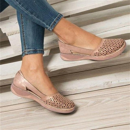 Wide Toe Box Moccasin Flats with Crossover Upper and Anatomical Insole