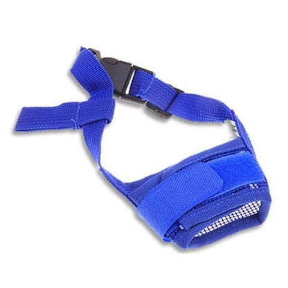 Breathable Mesh Dog Muzzle with Adjustable Strap and Nylon Construction