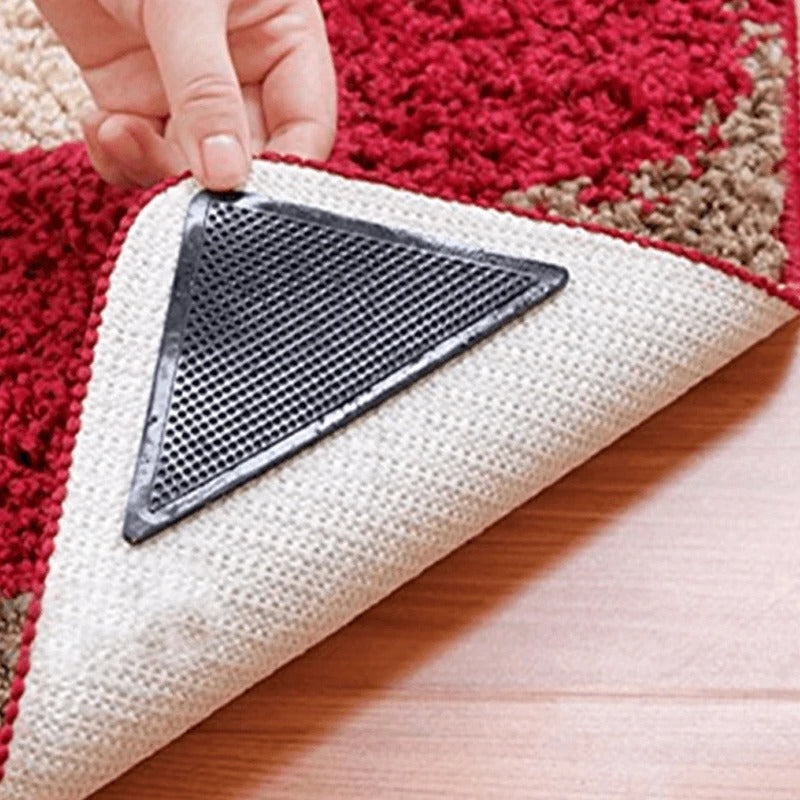 Dual-Sided Adhesive Rug Gripper Pads for Hard Floors, 2.5in Square